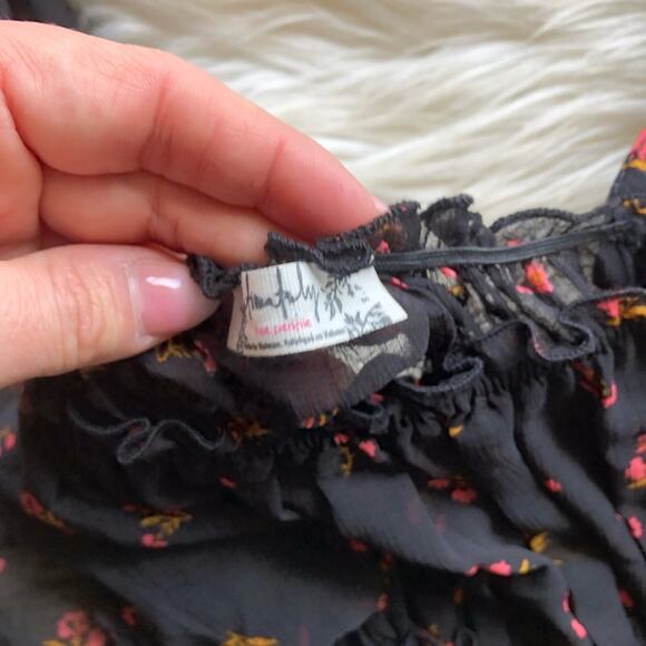 Free People Juliet Printed Bodysuit Twilight Combo size small - Picture 6 of 8